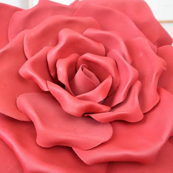 Dekorative Blumen Riesige PE-Papier-Curl-Rosenblume, Party-Hintergrund, Dekoration, Display, Grün, zum Basteln, Schaumstoff, künstliche Flores