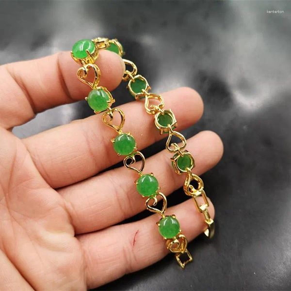 Strand vakum kaplama kakma zümrüt malay jade bilezik