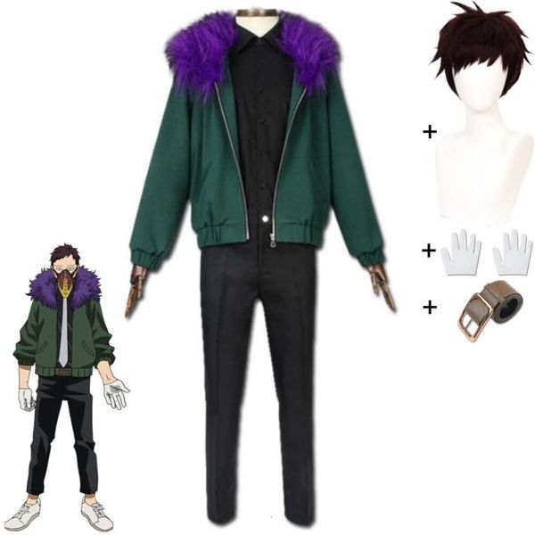 Cosplay Anime Boku No My Hero Academia Chisaki Kai Revisione Costume Cosplay Parrucca Verde Giacca Pantaloni Outfit Hallowen Gioco di ruolo Vestito