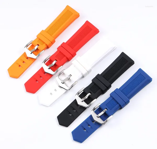 Assista Bandas Universal Silicone Band Watchbands Borracha Strap Impermeável Homens Mulheres Esporte Preto 18mm 20mm 22mm 24mm