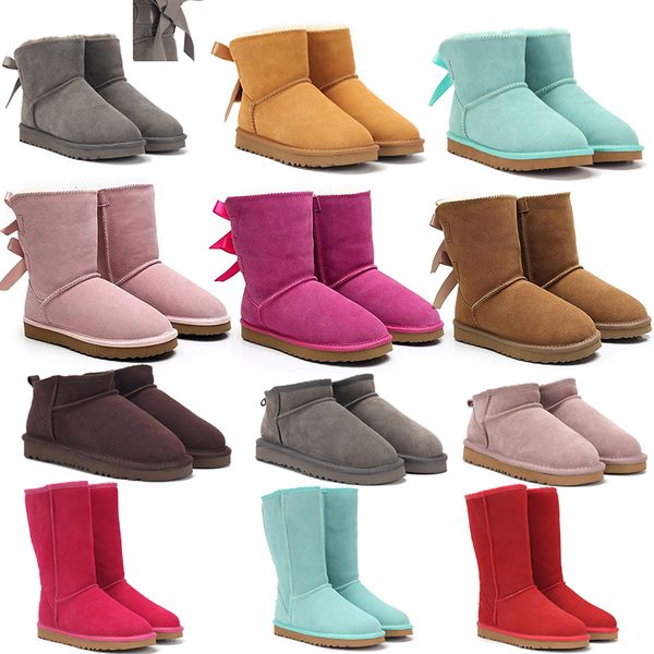 Moda feminina botas de neve austrália sola grossa tricô costura meias quentes Martin botas de plataforma média Bottes inverno uggali botas designer mulheres treinadores