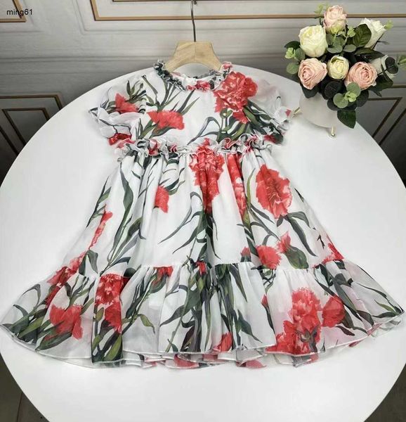 Marca designer menina vestido de moda crianças roupas vestido de verão saia impressão crianças pequenos vestidos casuais