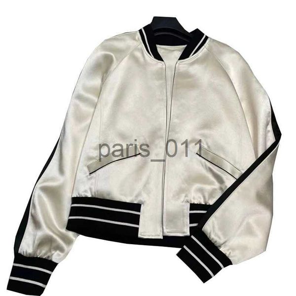 Giacche da uomo in raso Abbigliamento da donna 2023 Estate Giacca da baseball a maniche lunghe Cappotto basic da donna Bomber allentato Spedizione gratuita x1016