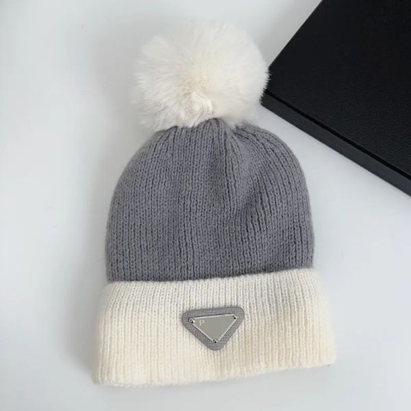 Chapéu de inverno feminino designer gorro masculino moda peludo bola de pelúcia chapéus de malha quente earflap bonés ao ar livre casual gorro quente gorros novo -6