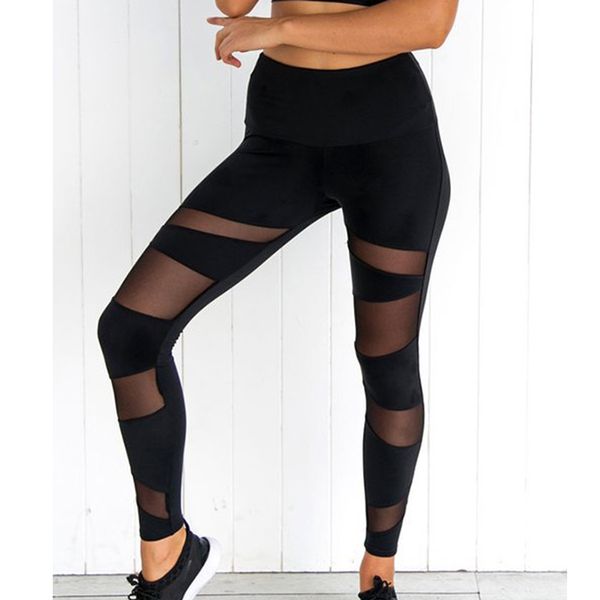 Seksi Egzersiz Leggins Kadın Fitness Bandage Kafes Taytlar Yukarı Jeggings Siyah High Strengy Polyester Elastik Bel Pantolon