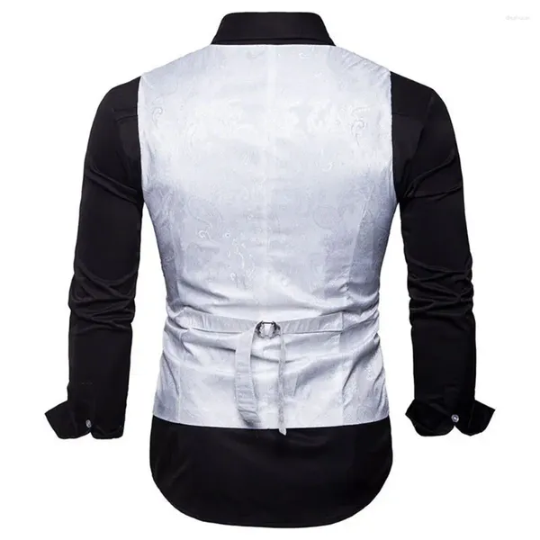 Coletes masculinos elegantes homens paisley colete padrão decorativo duplo breasted formal tops terno casual colete de casamento