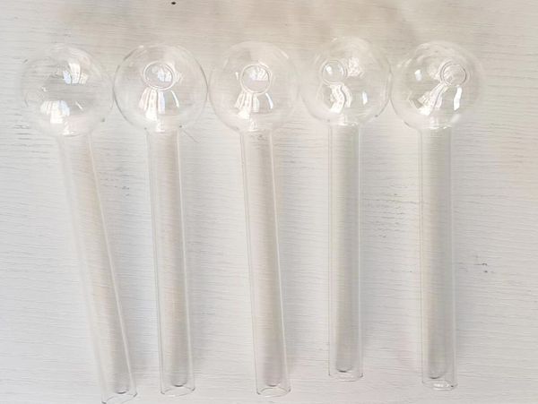 Bubbler Handrauchpfeife Pyrex Glas Ölbrennerpfeife 8 cm Länge 20 mm Kugel Glaspfeife Ölnagelpfeifen