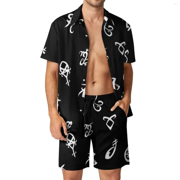 Tute da uomo Shadowhunters Angel Beach Set da uomo Simbolo del male Set di camicie casual Pantaloncini grafici estivi Abito in due pezzi Hawaii 2XL 3XL