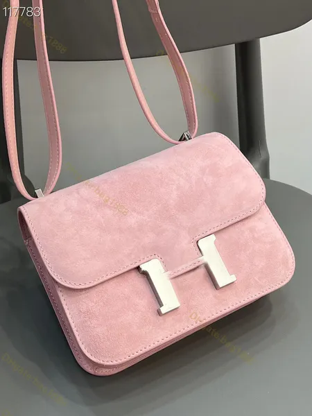 Borsa da donna di design classico Kangkang di alta qualità Borsa quadrata con patta in pelle scamosciata di lusso Mini maniglia a mano Borsa a tracolla con una spalla Borse versatili per assistente di volo