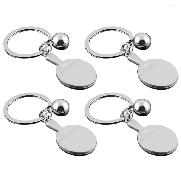 Schlüsselanhänger 4 stücke Schlüsselanhänger Tischtennisschläger Tragbare Aluminiumlegierung Schlüsselanhänger Frauen Ring Dekoration Anhänger Zubehör