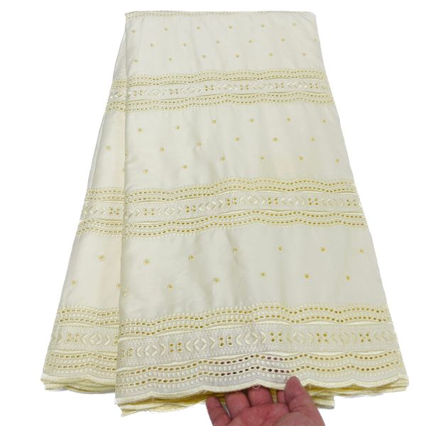 2023 de alta qualidade voile suíço polido renda algodão material bordado tecido costura vestido feminino africano festa costura artesanato nigeriano design de estilo moderno KY-5185