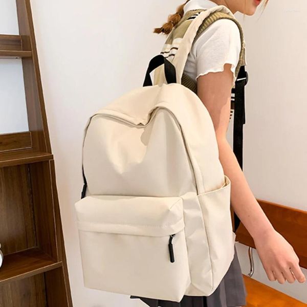 Backpack çok yönlü kolej okul çantası unisex düz renk 2023 büyük kapasiteli açık seyahat sırt çantası sıradan öğrenciler kitap çantaları