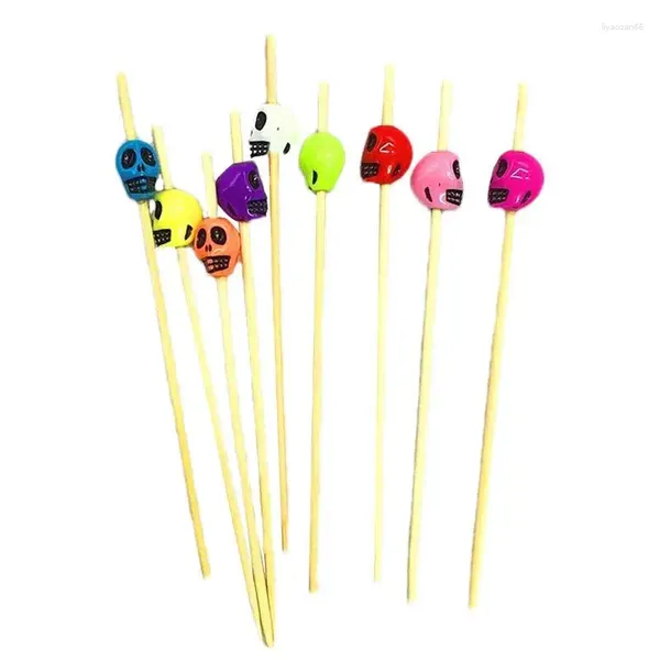 Posate usa e getta Picks per cocktail Bambù Frutta Pick Spiedini annodati Stuzzicadenti portatile per bambini Lunch Box Torta Dessert Sushi Snack Stick