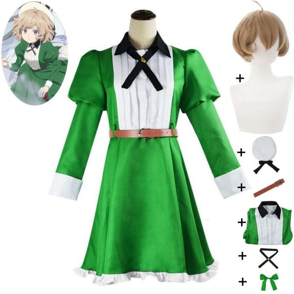 Iwanaga anime kotoko inventou inferência kyokou suiri em espectro cosplay figurm hat hat sexy mulher verde traje halloween