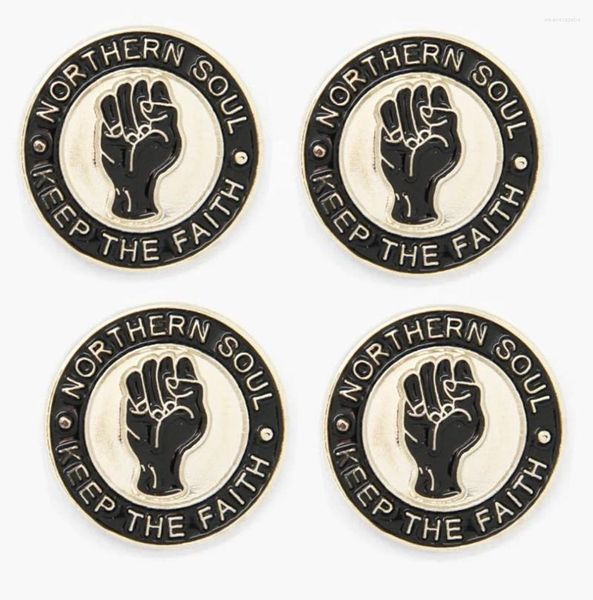 Broches Lotes 5pcs Northern Soul Keep The Faith Lapel Hat Tie Pin Badge - Marca Preto NS Presente Fãs Presentes Jóias 2X 2 CM