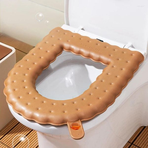 Coprisedili per WC 1 pezzo di copertura lavabile adesivo impermeabile coperchio morbido in schiuma tazza EVA portatile accessorio per il bagno