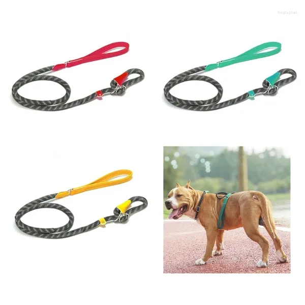 Coleiras para cães grandes raças treinador trela cães ajustável nylon durável leva suprimentos para animais de estimação