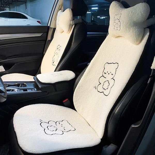 Coprisedili per auto Set di copertine di lusso per auto Protezione per donna Peluche invernale Accessori per bambini carini universaliCar3049