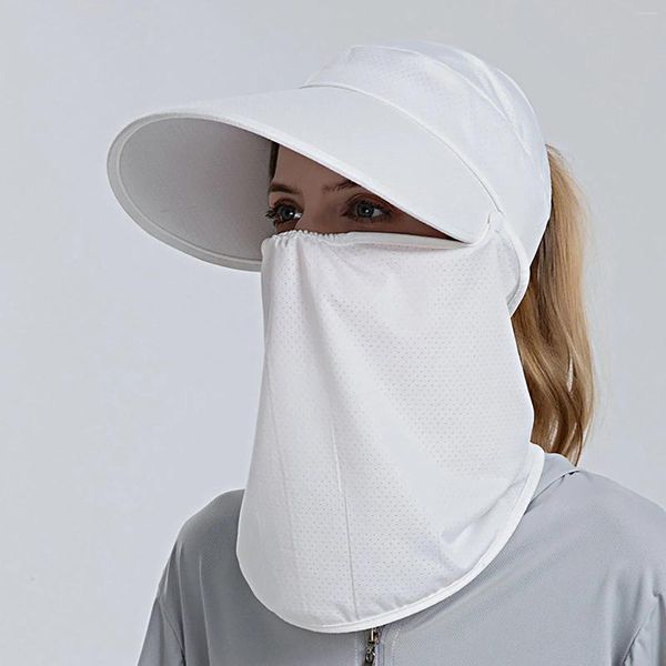 Cappelli a tesa larga Cappello da sole estivo da donna Cappello da equitazione sportivo in tinta unita con visiera protettiva