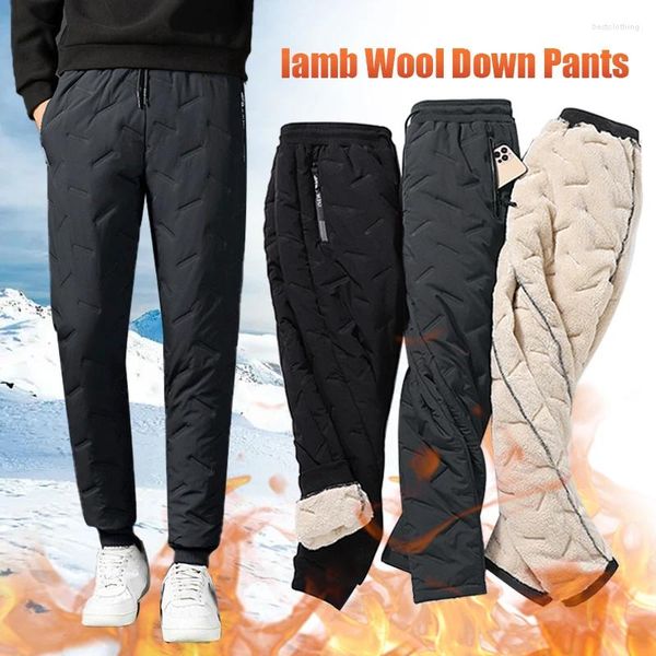 Pantaloni da uomo Uomo Inverno Lana di agnello Caldo Addensare Pantaloni sportivi Pantaloni di velluto Pantaloni casual impermeabili Plus in pile 7XL