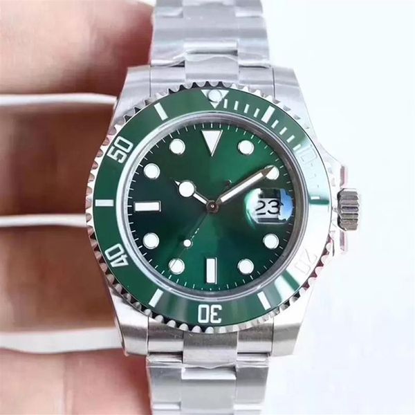 St9 Sluiting Herenhorloge Heren Automatische Saffier Roestvrij Effen Glidelock Zwart Keramiek Bezel Groen Gezicht Mannelijke Horloges Watches198S