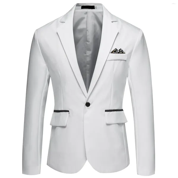 Ternos masculinos de cor sólida terno jaqueta único breasted casual casamento banquete streetwear roupas elegante blazer solto casaco