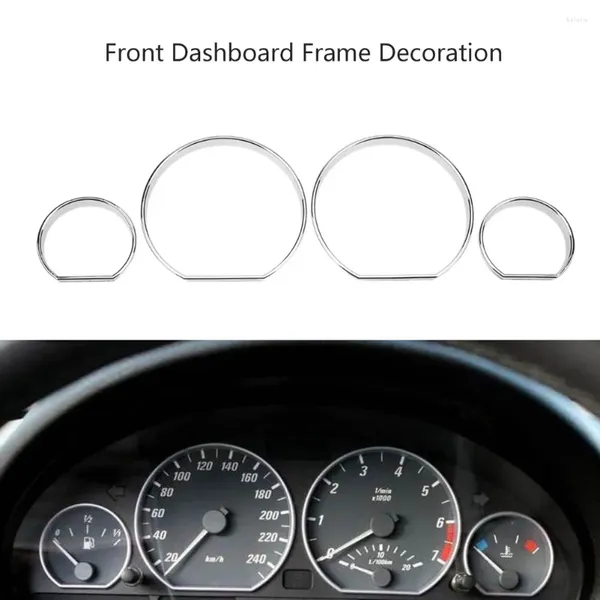 Acessórios interiores 4 pçs painel decoração quadro auto carro frente estilo capa traço dial anéis moldura para e46 círculo