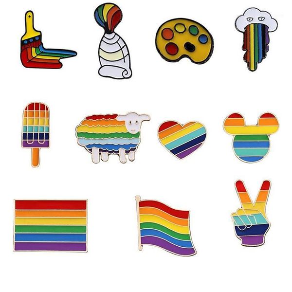 Spilli Spille Orgoglio Spilla Pin Set Animale Amore Cuore Multicolor Donna Uomo Gay Ragazze Lesbiche Gioielli Amici Regali Accessorie1303e