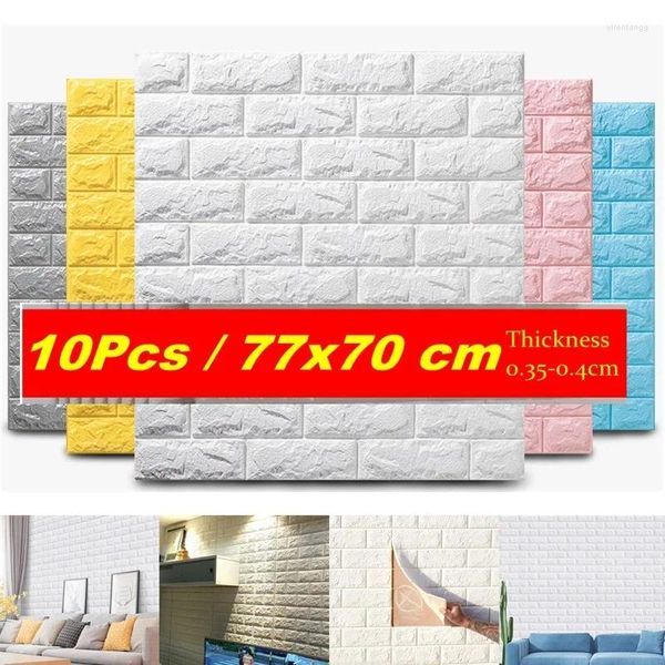 Wallpapers 3D adesivo de parede imitação de tijolo quarto decoração à prova d 'água auto-adesivo papel de parede para sala de estar cozinha tv pano de fundo