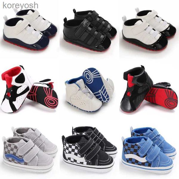 Первые ходьбы детские спортивные кроссовки новорожденные мальчики девочки для девочек печати первые ходьбы обувь для детских малыш