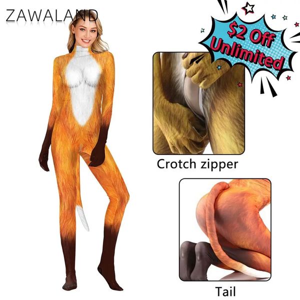 Costume a tema Zawaland Costumi di Halloween per le donne Stampa 3D animale Zentai Pet Suit Tute sottili sexy Tuta operato dal vestito 231013