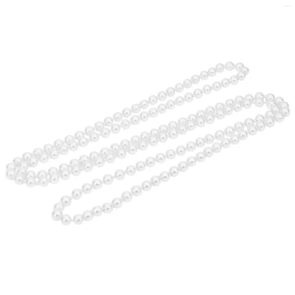 Colares de pingente Tinksky 15m moda falso pérolas colar longo pérola para mulheres festa de fantasia (branco) colar