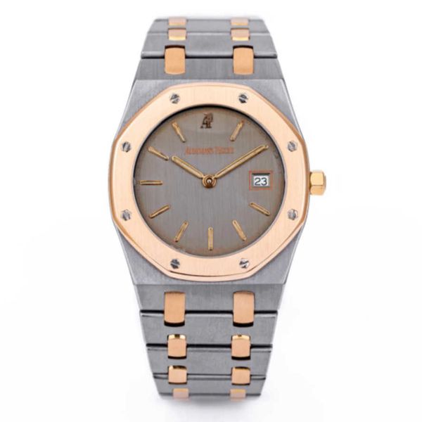 Audpi Watch Abby Relógios audpi Royal Oak de tamanho médio | Ref. Amplificador de tântalo com mostrador cinza 56175tr; 18k Ro