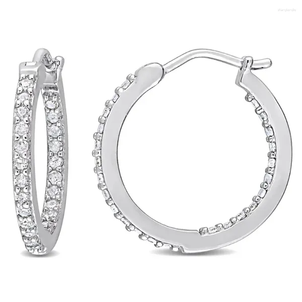 Çember Küpe Kadın 1/2 Karat T.W. Dışarıda Diamond Sterling Gümüş