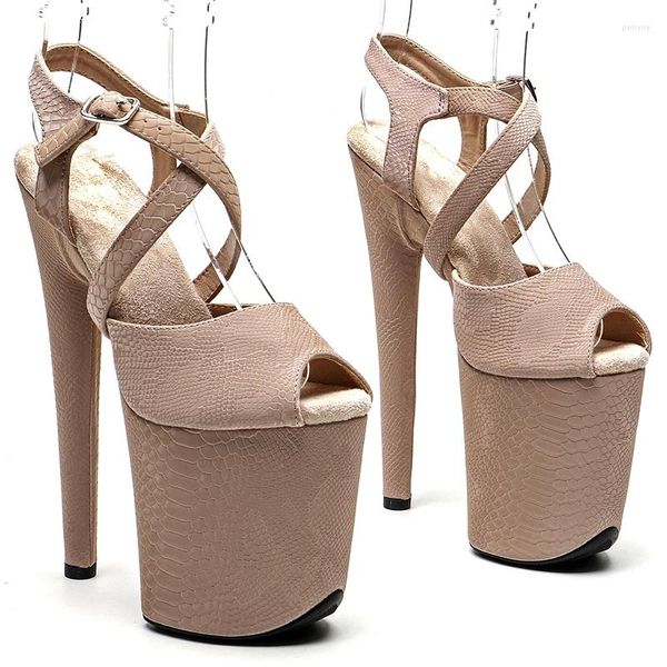 Sandálias Leecabe 20cm/ 8inches Snake Upper Fashion High Heel Platform Pole Dance Shoes