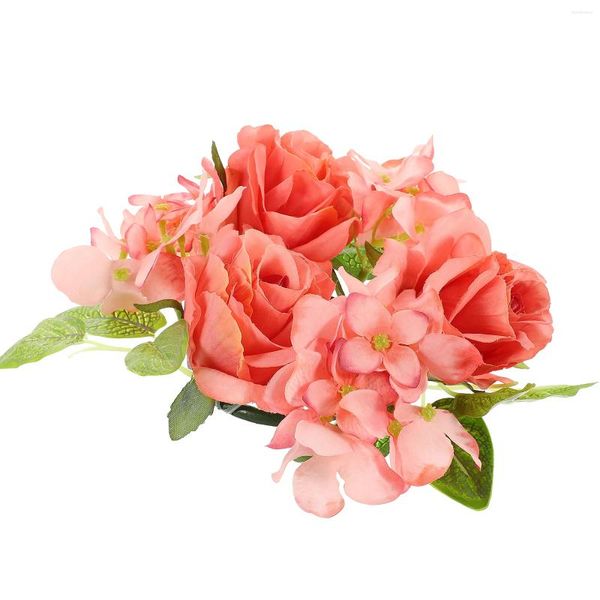 Portacandele Candeliere artificiale Ghirlande Ghirlande di fiori Anelli Ornamento da tavolo Vasi per matrimoni Centrotavola Primavera Inverno Rosa