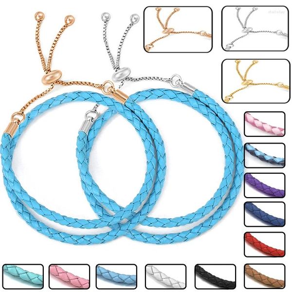 Braccialetti con ciondoli 2 Pz/lotto Tessuto di Pelle Catena Fit FAI DA TE Perline Braccialetto Braccialetti Pulsera Bijoux Per Le Donne Uomini Amici Gioielli Regali