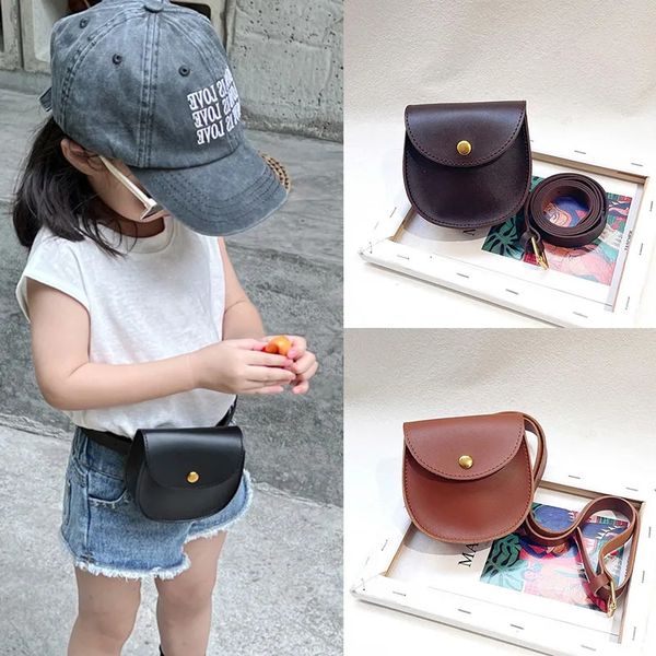 Handtaschen Mode Retro Kinder Fanny Pack Baby Mädchen PU Leder Kleine Tasche Schulter Umhängetaschen Kinder Brust Tasche Münze Geldbörse 231016