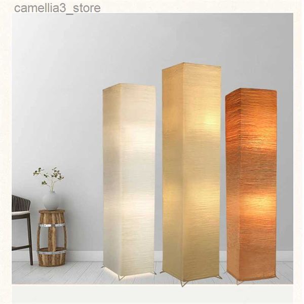 Lâmpadas de assoalho de papel enrugado LED lâmpada de assoalho para sala de estar quadrada LED luzes de chão quarto lâmpada de cabeceira casa decoração interior iluminação em pé q231016