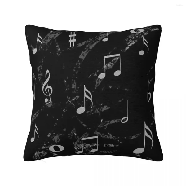 Подушка черно-белая наволочка с музыкальной нотой и рисунком Retor Melody, домашний чехол на молнии 40X40 см