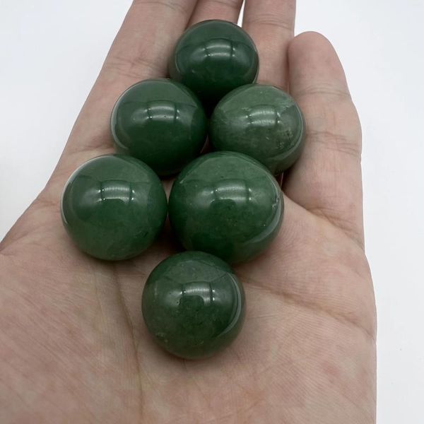 Estatuetas decorativas natural verde aventurina jade esfera de cristal de quartzo bola cura decoração pedras e minerais