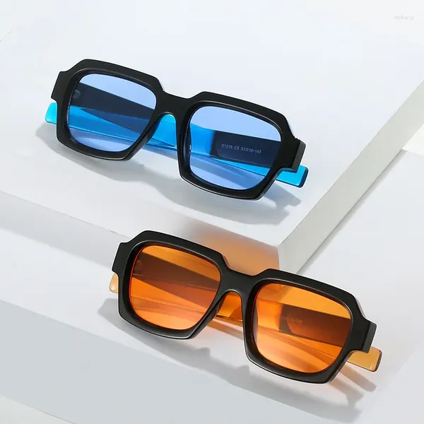 Occhiali da sole YOOSKE Fashion Square Colorati Uomo Donna Vintage INS Trendy Punk Eyewear Brand Designer UV400 Shades