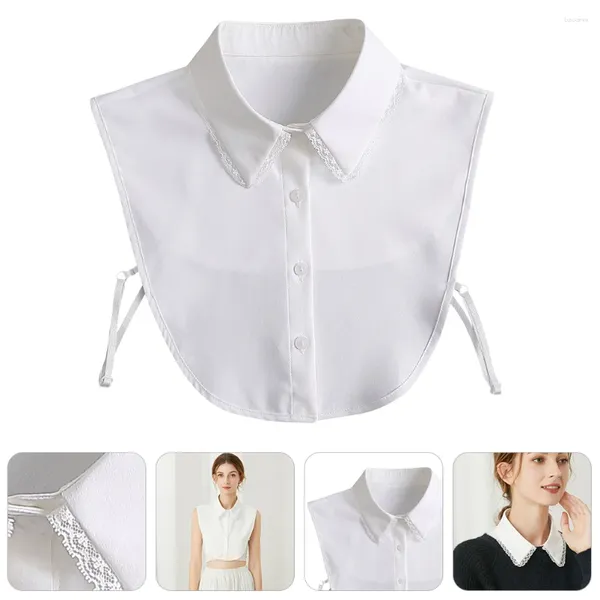 Relógios de mesa colarinho falso camisa falsa mulheres chiffon roupas branco elegante senhora roupas permanece