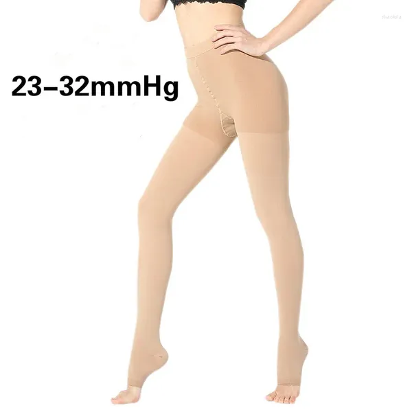 Meias femininas quatro estações grau de pressão 23-32mmhg meia-calça elástica compressão venosa collants varicosas sexy pernas retas