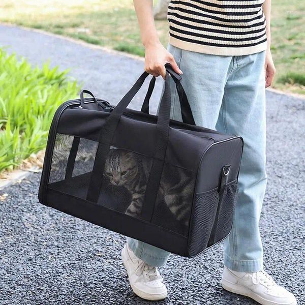 Katzentragetasche, Haustiertragetasche für Hunde mit verstellbarem Schultergurt, weiche Reisekatzen