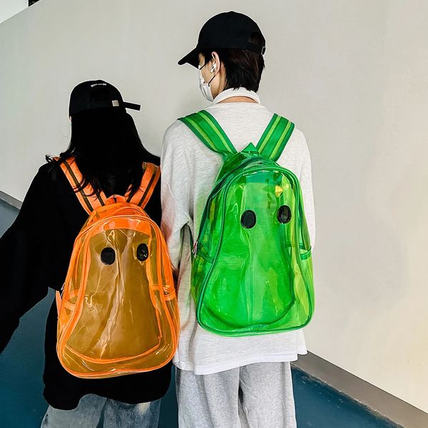 Школьные сумки Призрак Студенческий рюкзак Водонепроницаемый Хэллоуин Прозрачный школьный рюкзак Большой емкости Прозрачный мужской женский уличный мешок 231016