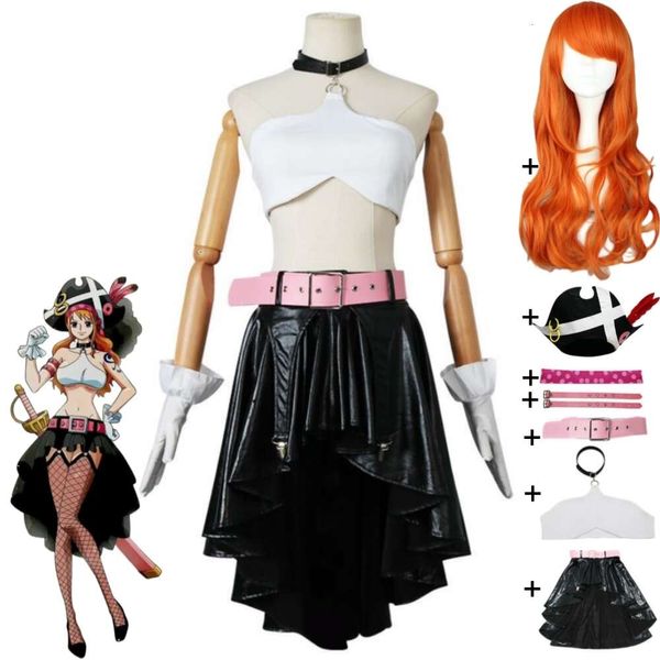 Cosplay Anime Film Red Nami Stampede Costume Cosplay Parrucca Cappello East Blue Donna Sexy Pirata Uniforme Halloween Stage Performance Suit