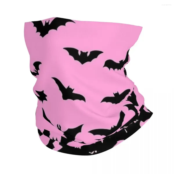 Lenços rosa morcego halloween goth bandana pescoço gaiter impresso balaclavas lenço mágico multi-uso bandana correndo unisex adulto lavável