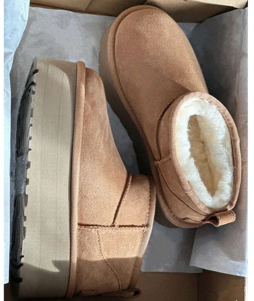 5 cm de altura mulheres inverno ultra mini bota designer botas de plataforma australiana para homens couro real aquece botas de pele no tornozelo sapatos luxuosos