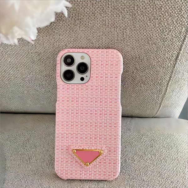 Moda tecido padrão designer caso de telefone para iphone 15 pro max 14 13 11 12 plus presente de alta qualidade para senhora